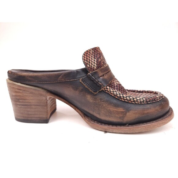 Freebird Collins Brown Multi Lizard Mule Penny Loafers Size 8 $245 - Picture 3 of 10